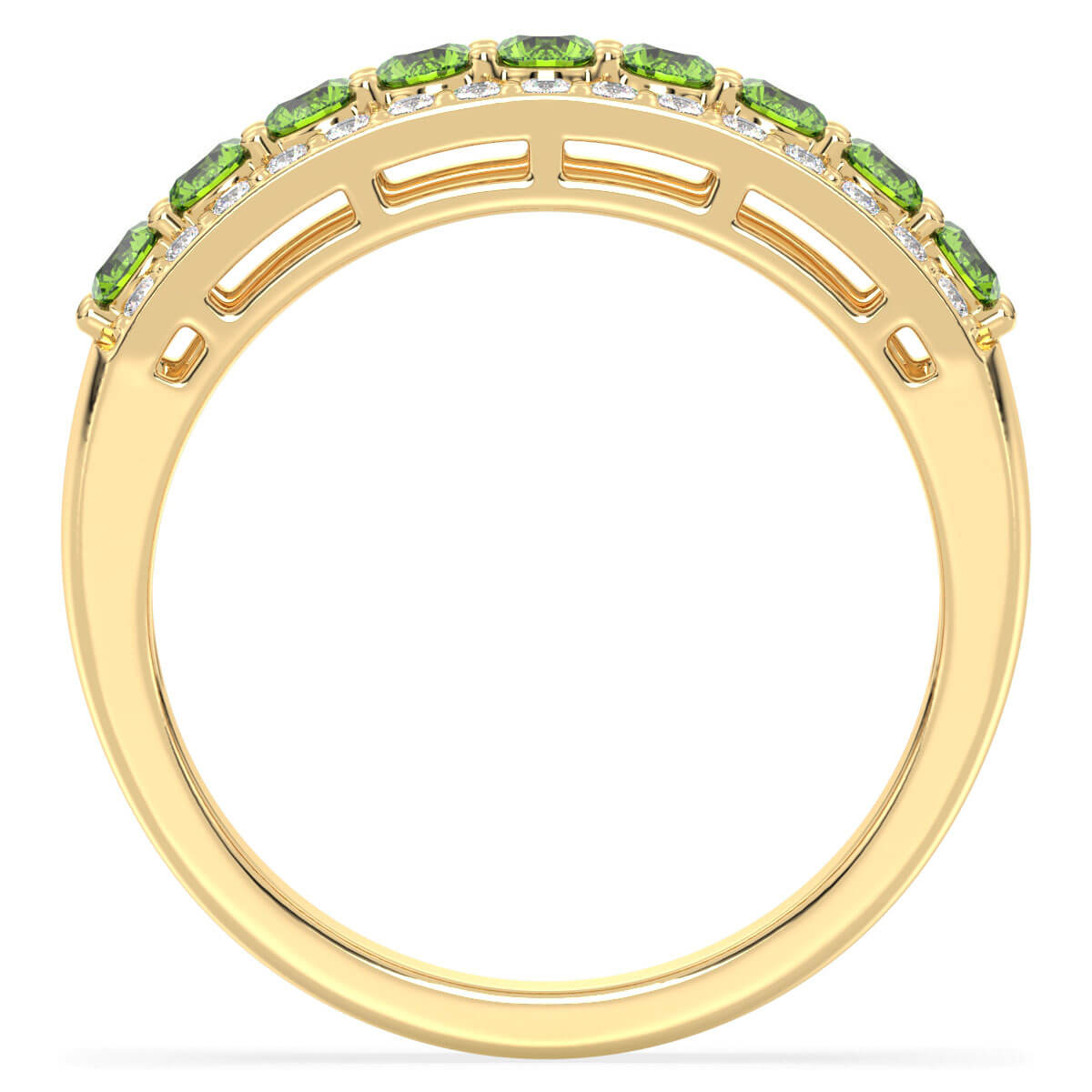 Vintage Inspired Sparkling Radiance Ring With Peridot - Yellow