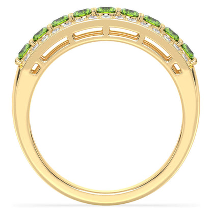 Vintage Inspired Sparkling Radiance Ring With Peridot - Yellow