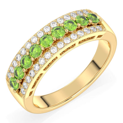 Vintage Inspired Sparkling Radiance Ring With Peridot - Yellow