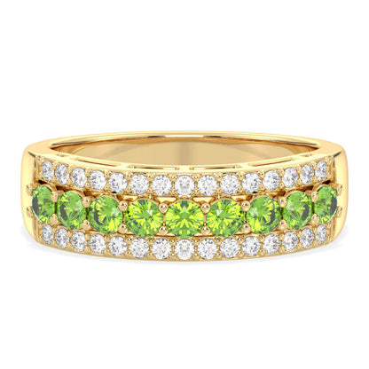 Vintage Inspired Sparkling Radiance Ring With Peridot - Yellow