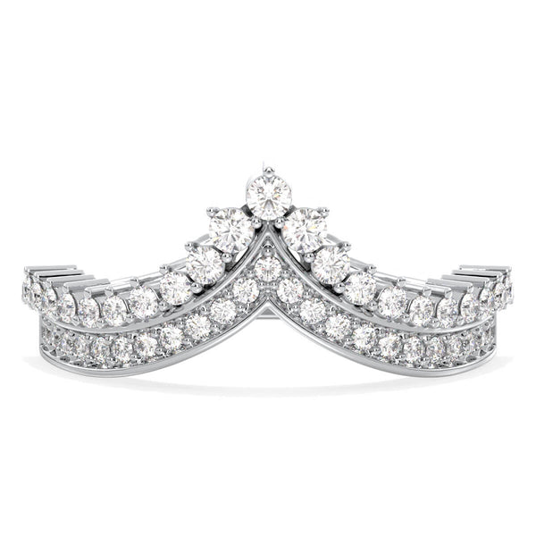 Moissanite Princess Tiara Ring-White