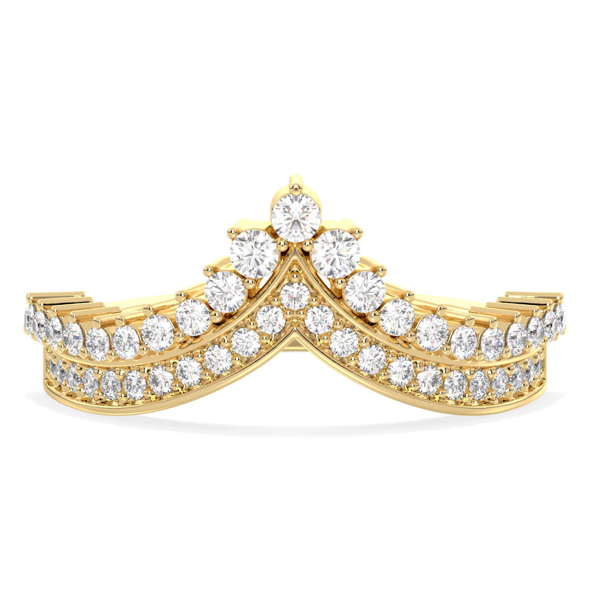 Moissanite Princess Tiara Ring-Yellow