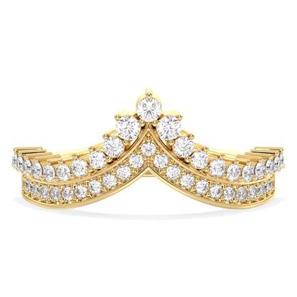 Moissanite Princess Tiara Ring-Yellow