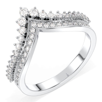 Moissanite Princess Tiara Ring-White