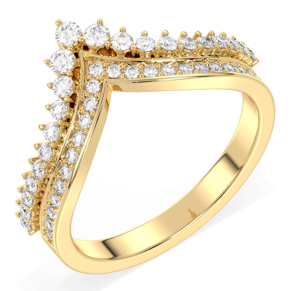 Moissanite Princess Tiara Ring-Yellow