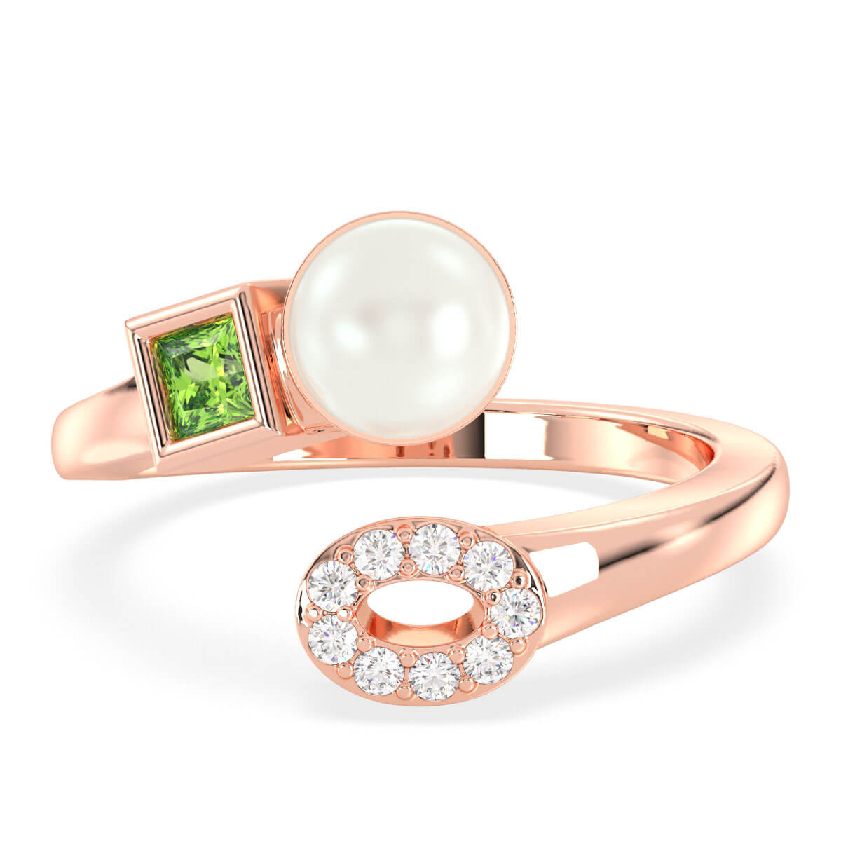 Bypass Princess Peridot Ring-Rose