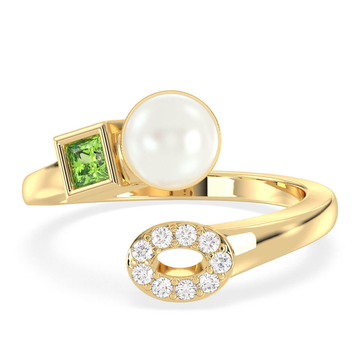 Bypass Princess Peridot Ring-Yellow