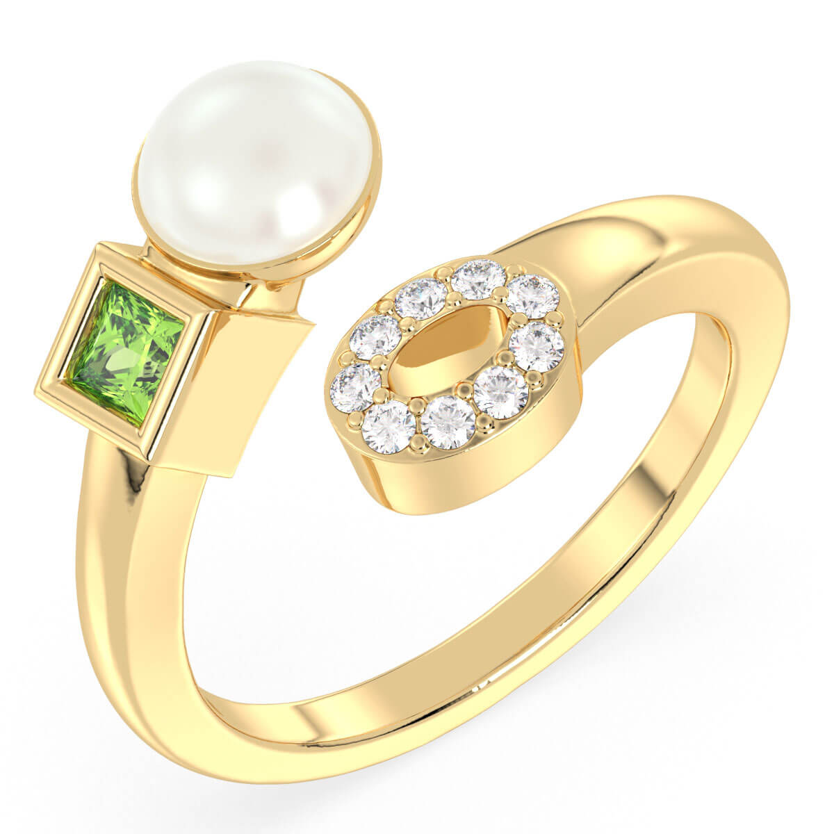 Bypass Princess Peridot Ring-Yellow