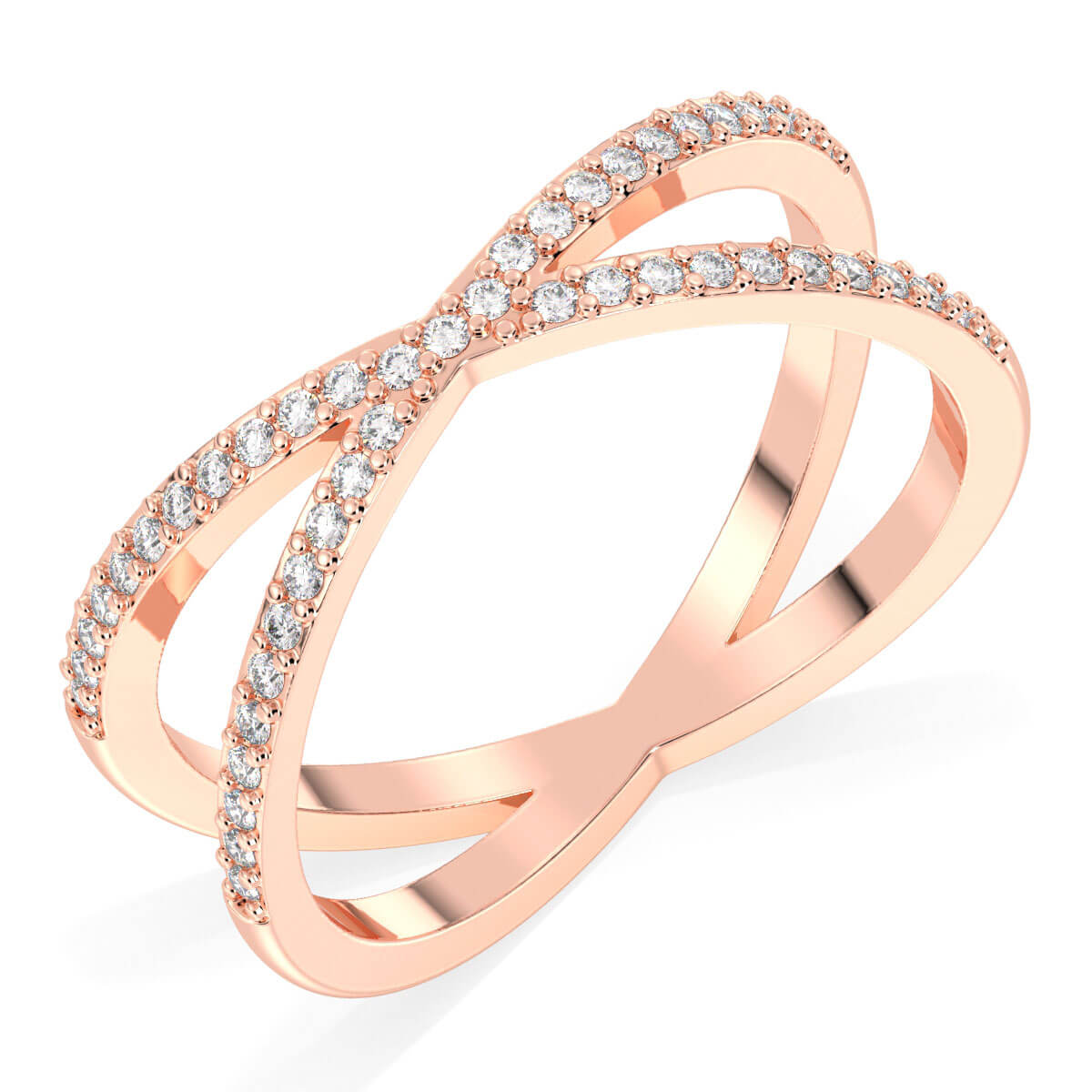 Moissanite Stackable Infinity Ring-Rose