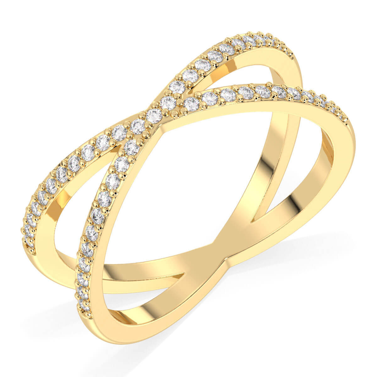 Moissanite Stackable Infinity Ring-Yellow