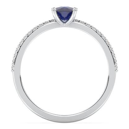 Classic Cushion Iolite Ring-White