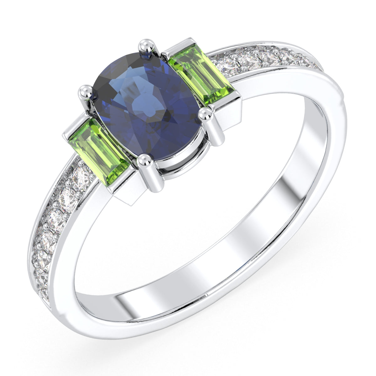 Classic Iolite Ring-White