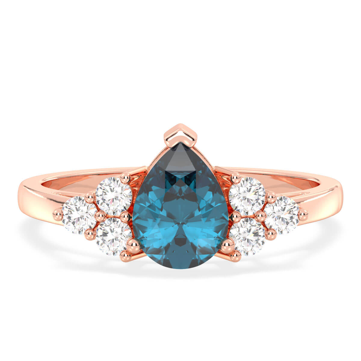 Classic London Blue Topaz Ring-Rose