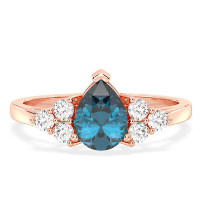 Classic London Blue Topaz Ring-Rose