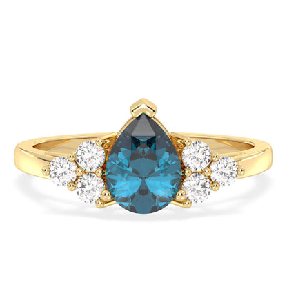 Classic London Blue Topaz Ring-Yellow