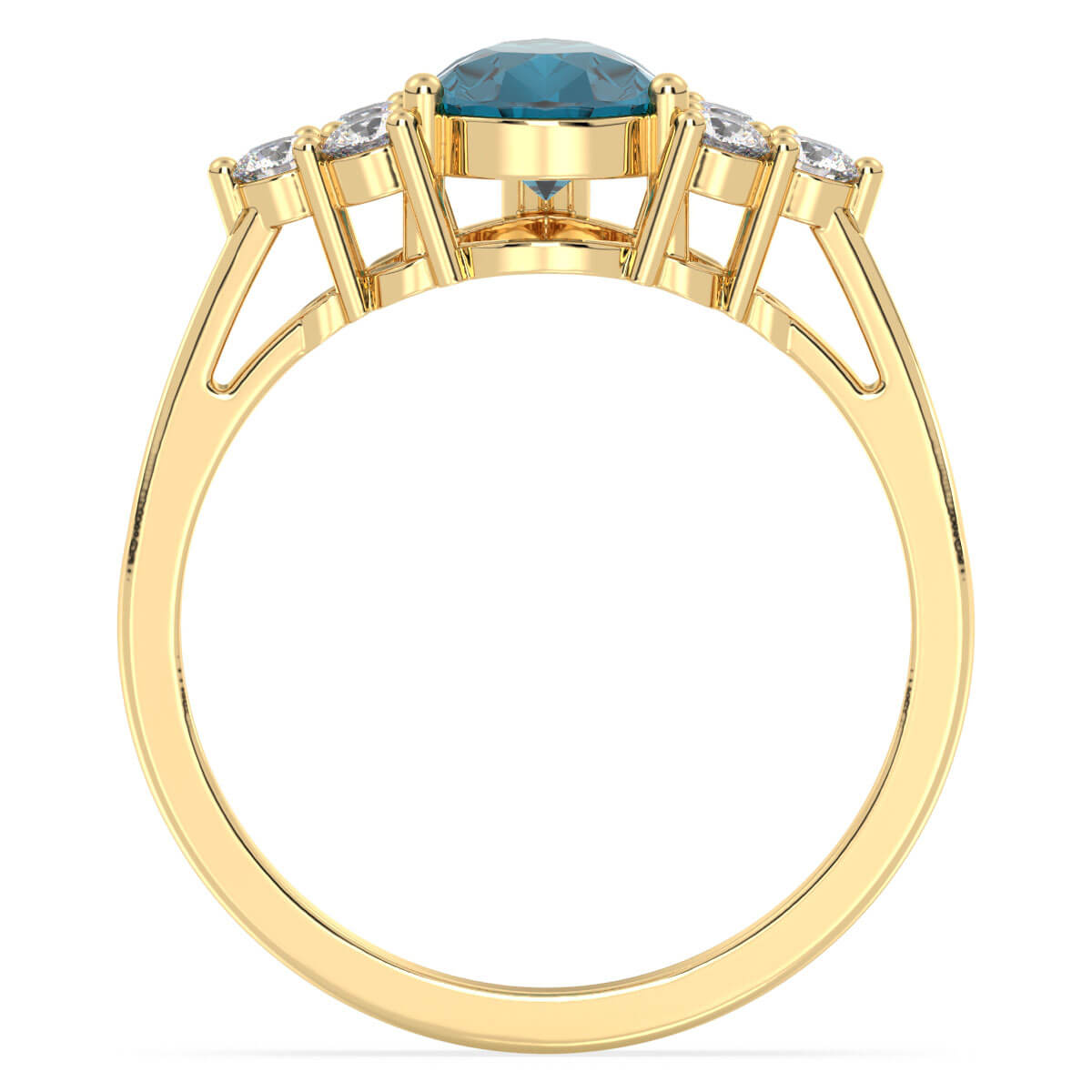 Classic London Blue Topaz Ring-Yellow