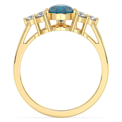 Classic London Blue Topaz Ring-Yellow