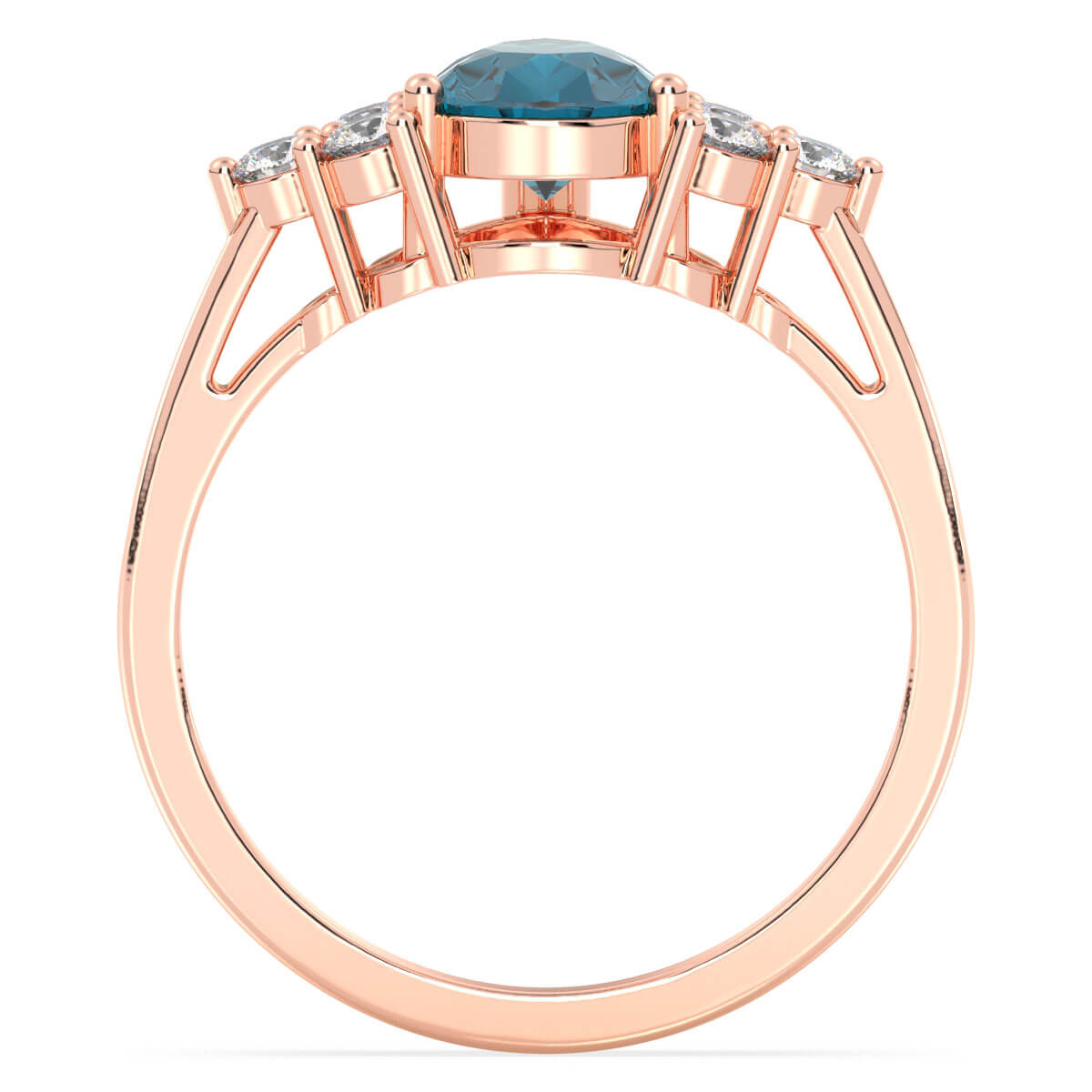 Classic London Blue Topaz Ring-Rose