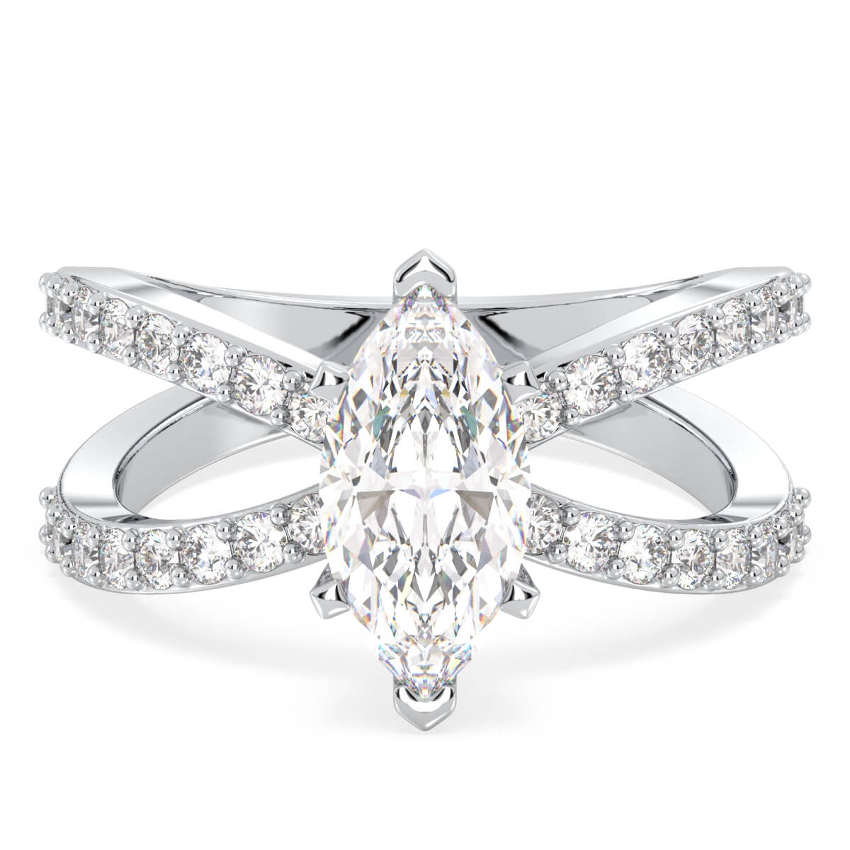 Moissanite Infinity Engagement Ring-White