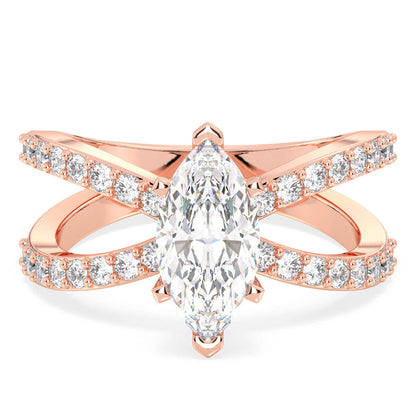 Moissanite Infinity Engagement Ring-Rose