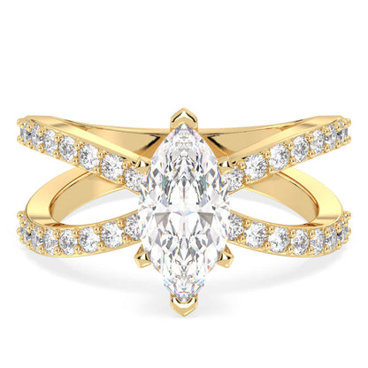 Moissanite Infinity Engagement Ring-Yellow