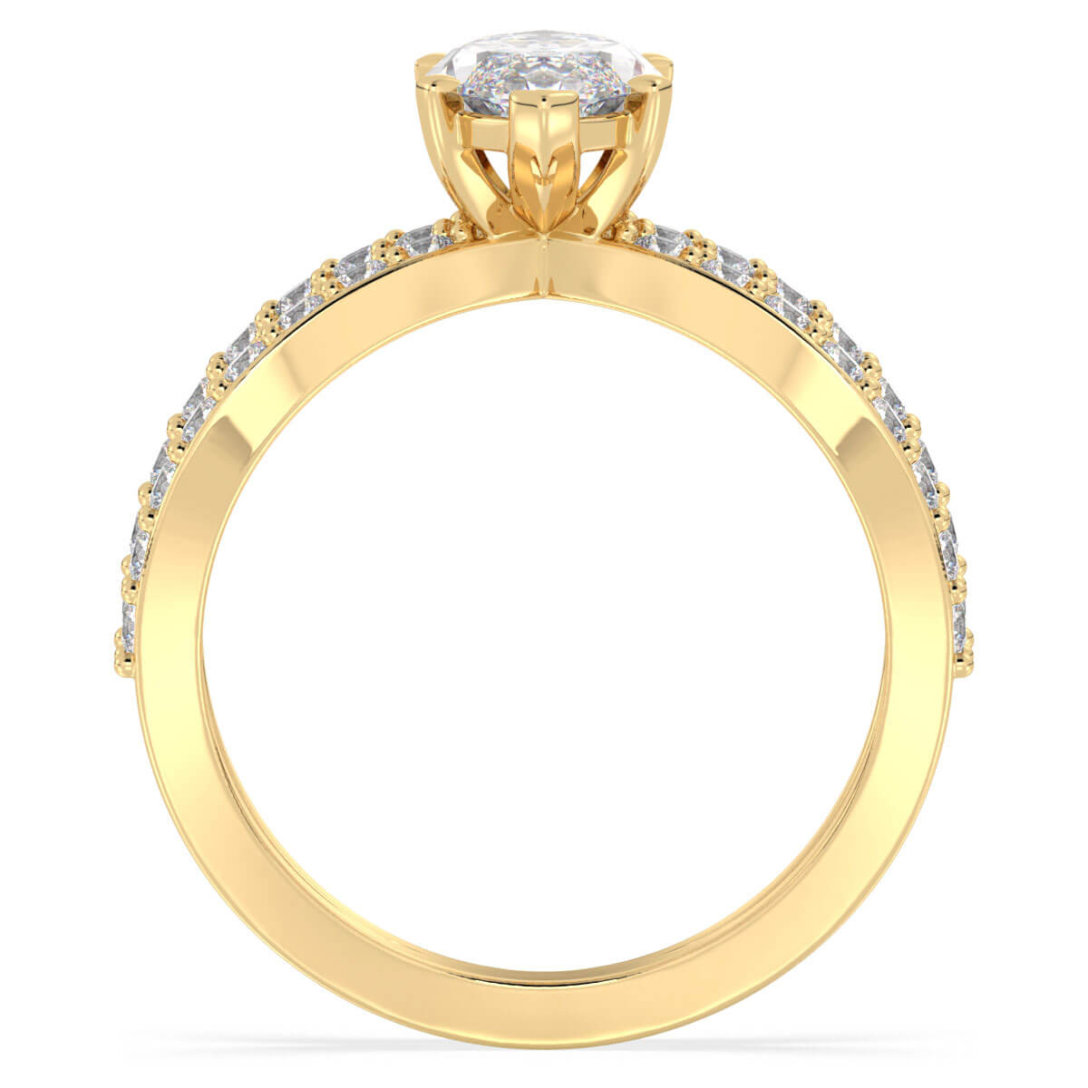 Moissanite Infinity Engagement Ring-Yellow