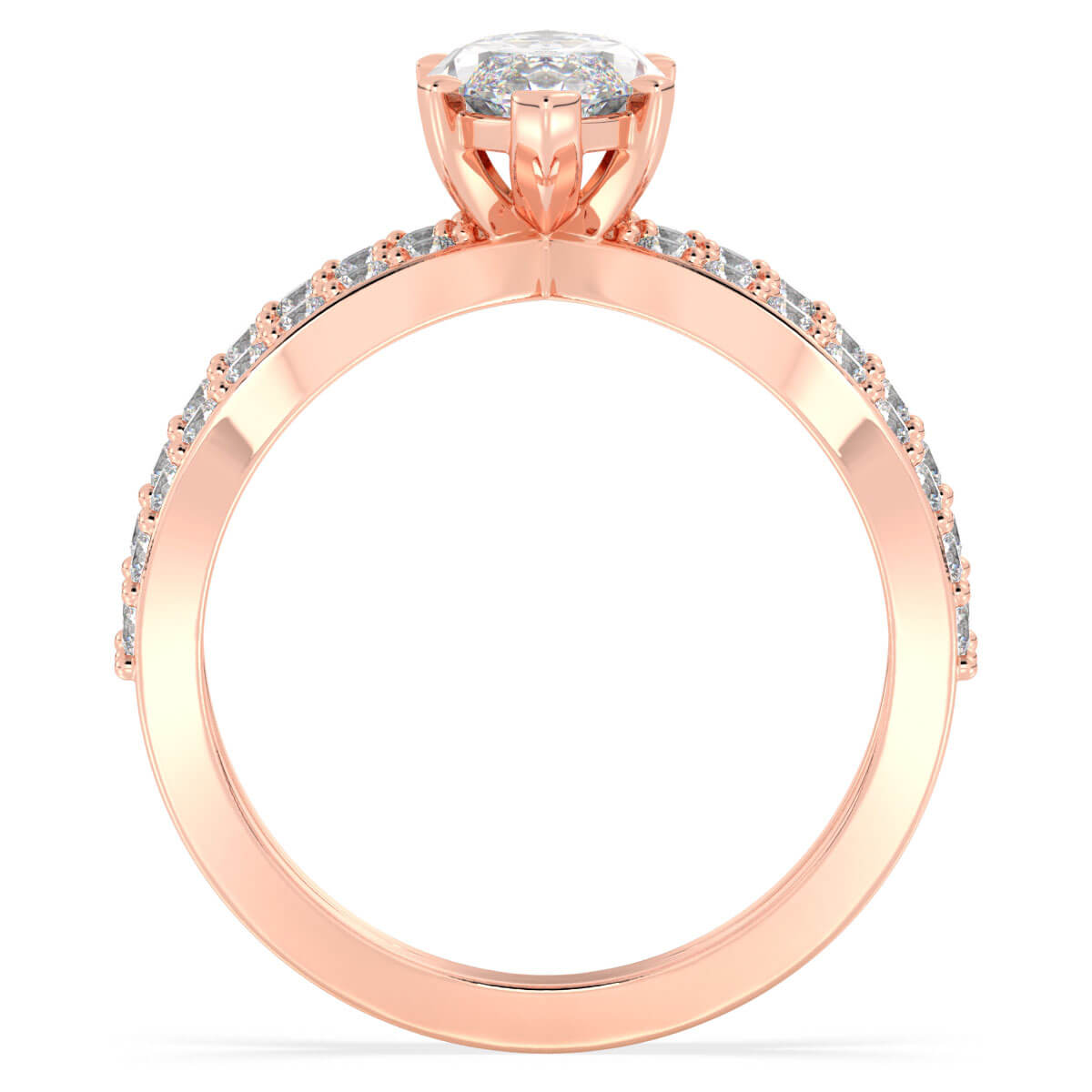 Moissanite Infinity Engagement Ring-Rose