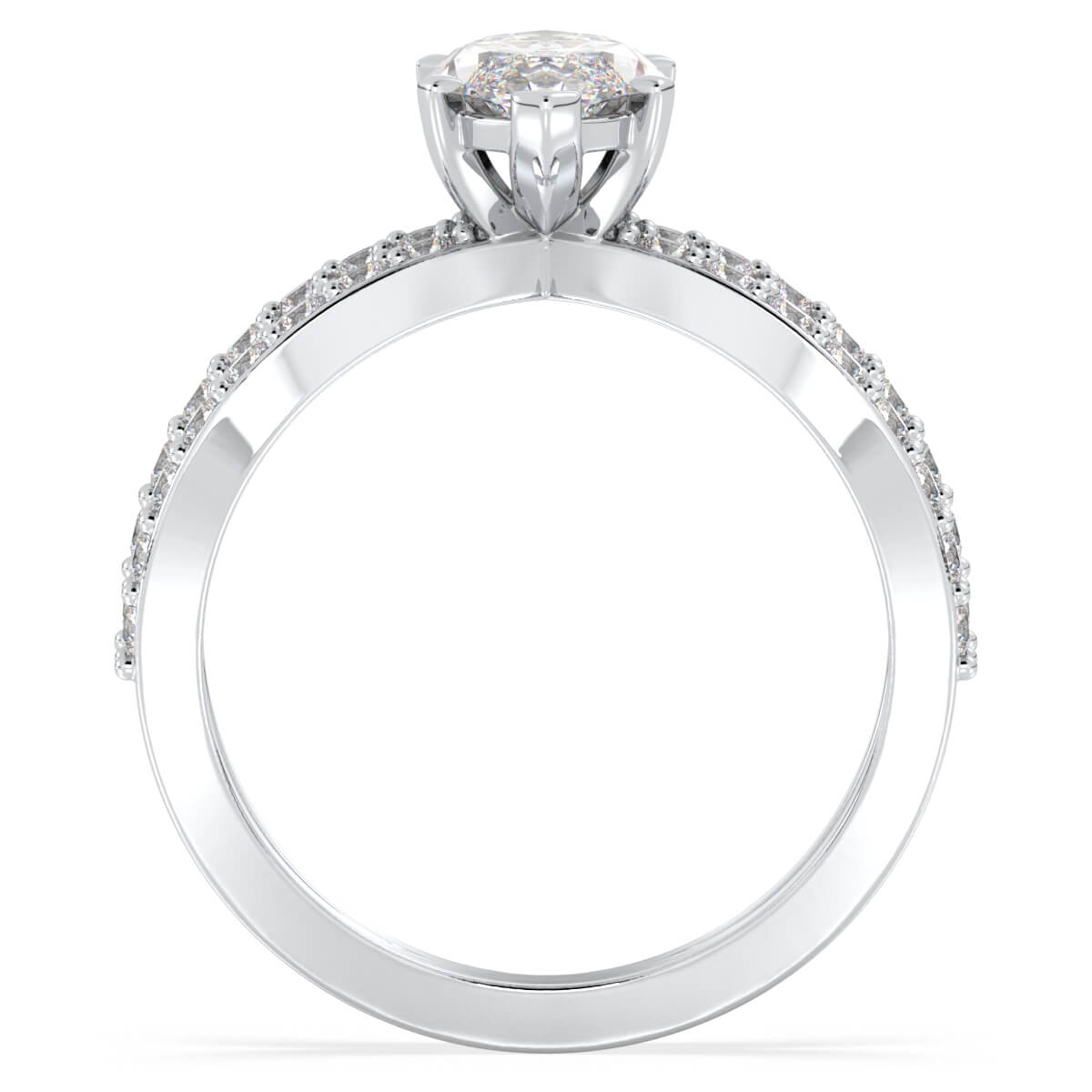 Moissanite Infinity Engagement Ring-White