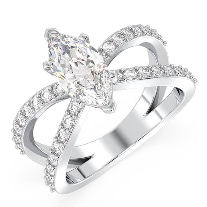 Moissanite Infinity Engagement Ring-White