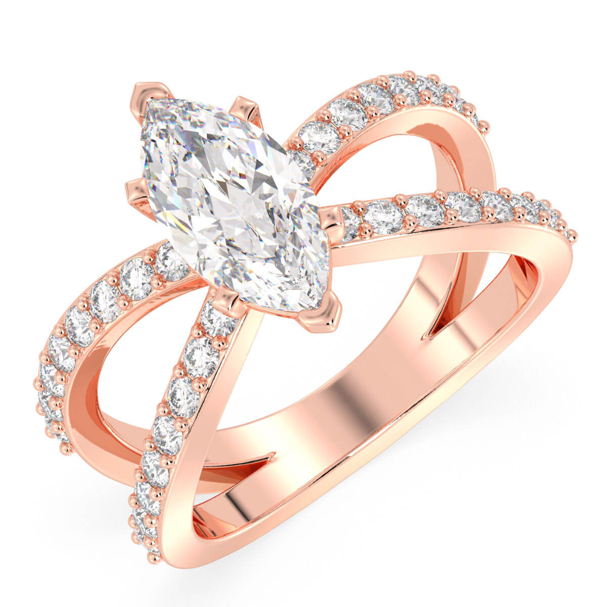 Moissanite Infinity Engagement Ring-Rose