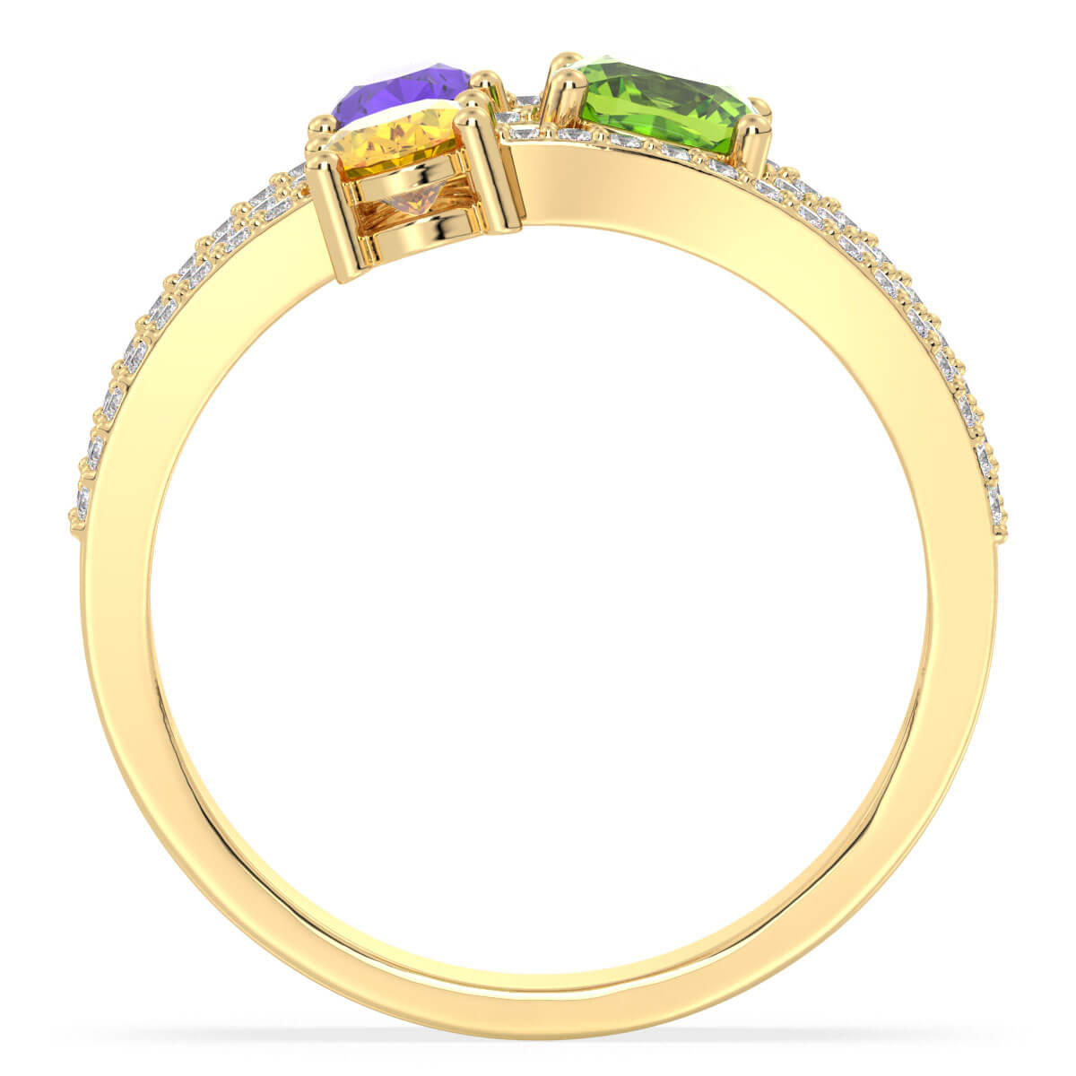 Multi-Gem Cocktail Ring-Yellow