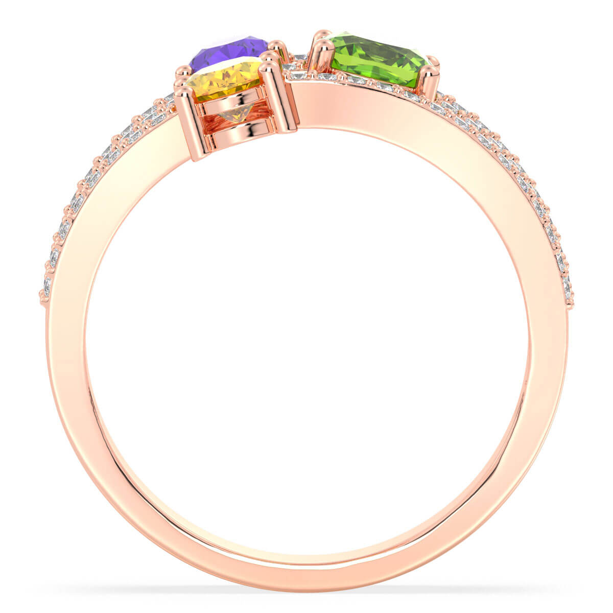 Multi-Gem Cocktail Ring-Rose