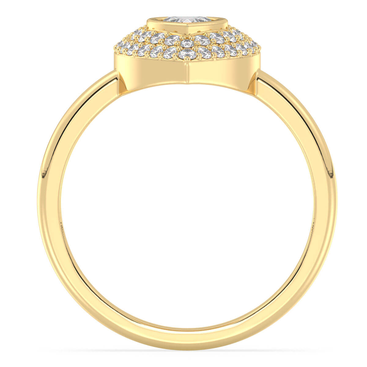 Heart-Shaped Moissanite Halo Ring-Yellow