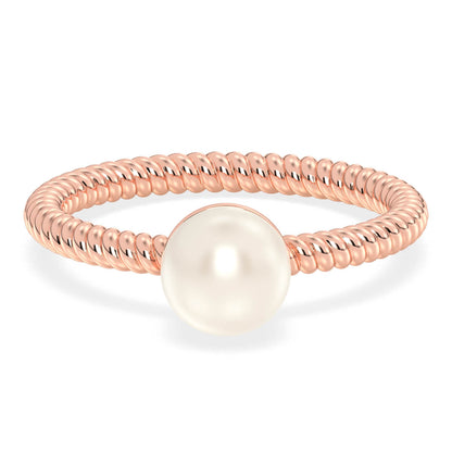 Pearl Twist Band Ring-Rose