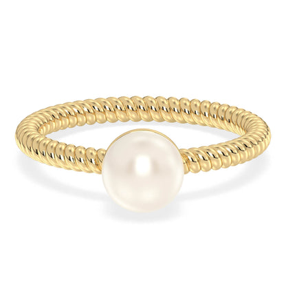 Pearl Twist Band Ring-Yellow