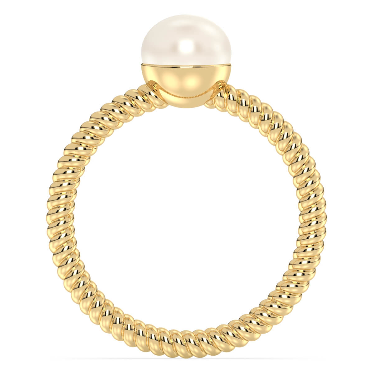 Pearl Twist Band Ring-Yellow