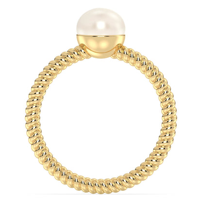 Pearl Twist Band Ring-Yellow