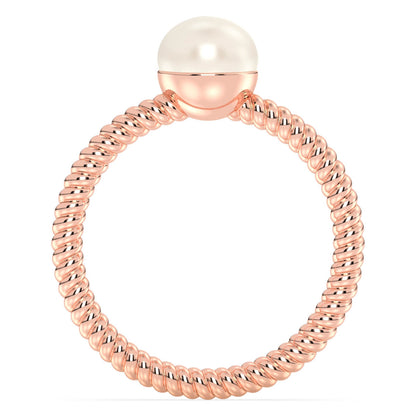 Pearl Twist Band Ring-Rose