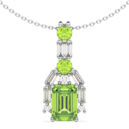 Era Of Nature- Peridot Leaf Pendant-White