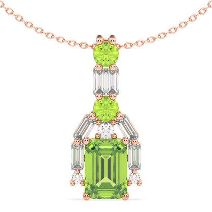 Era Of Nature- Peridot Leaf Pendant-Rose