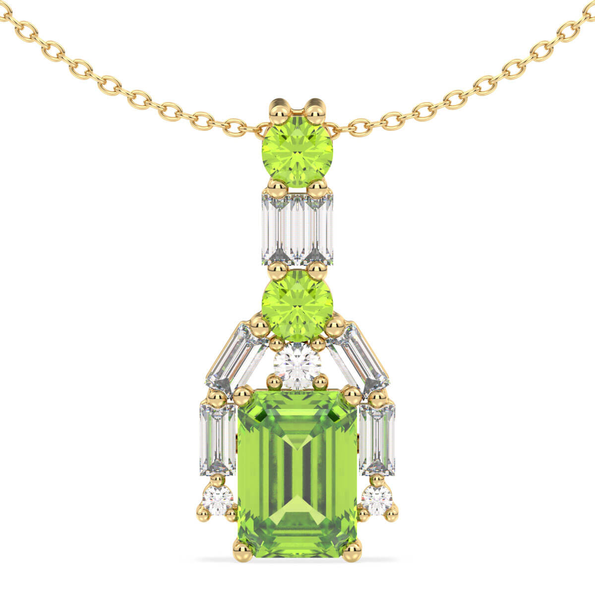 Era Of Nature- Peridot Leaf Pendant-Yellow