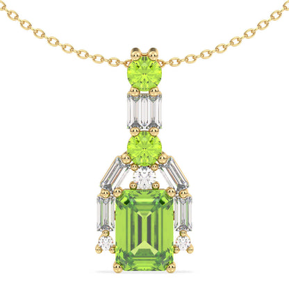 Era Of Nature- Peridot Leaf Pendant-Yellow