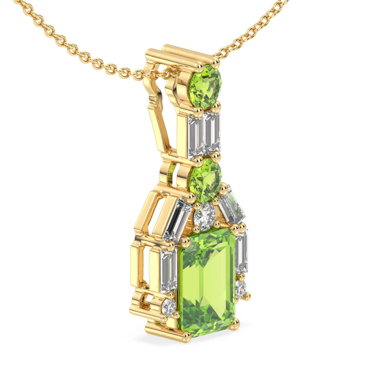 Era Of Nature- Peridot Leaf Pendant-Yellow