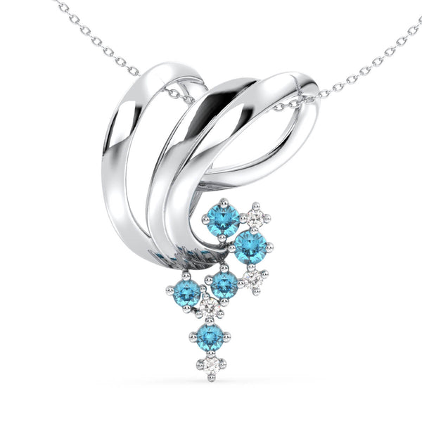 Era Of Nature- Blue Topaz Grape Pendant- White