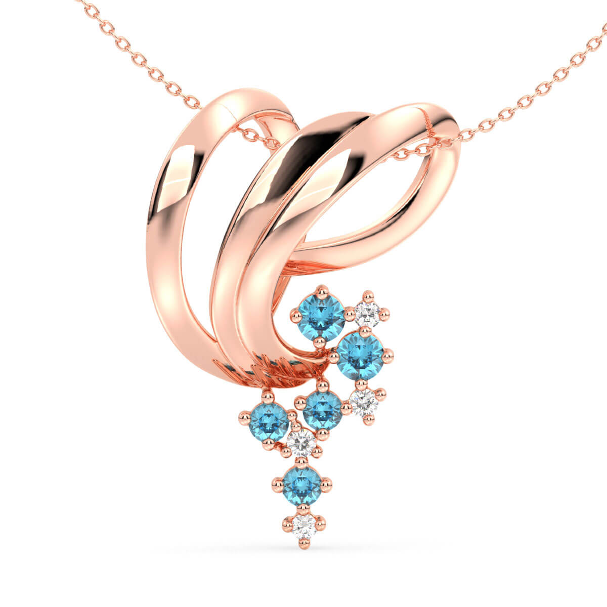 Era Of Nature- Blue Topaz Grape Pendant- Rose