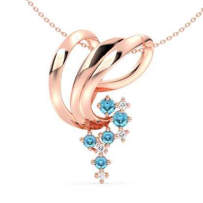 Era Of Nature- Blue Topaz Grape Pendant- Rose