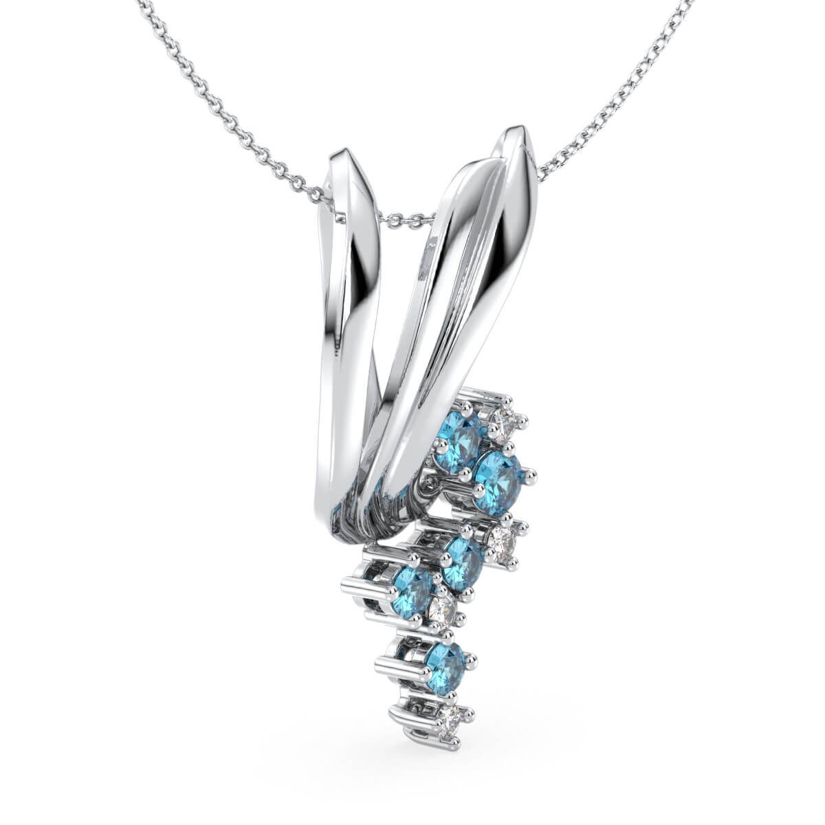 Era Of Nature- Blue Topaz Grape Pendant- White