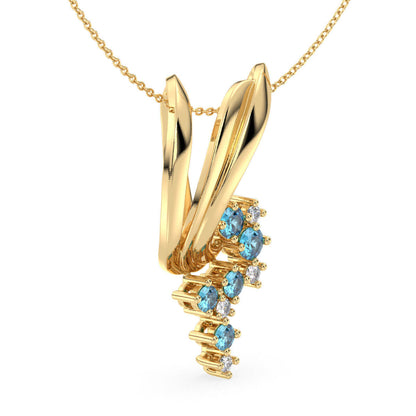 Era Of Nature- Blue Topaz Grape Pendant- Yellow