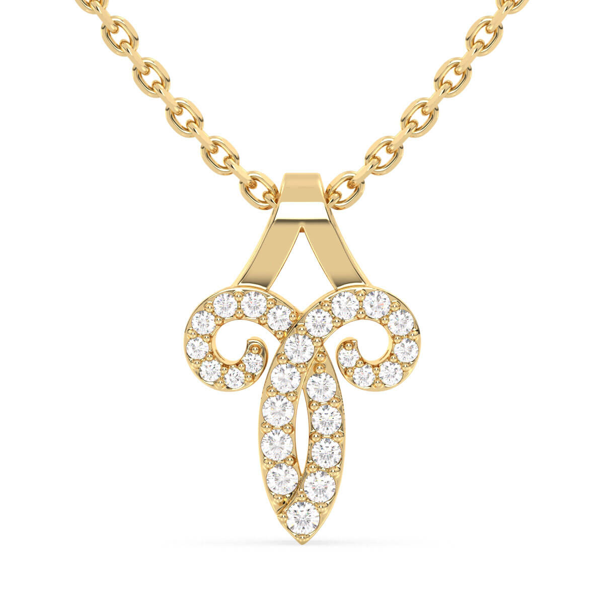 Aries Zodiac Moissanite Pendant- Yellow