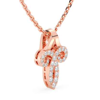 Aries Zodiac Moissanite Pendant- Rose